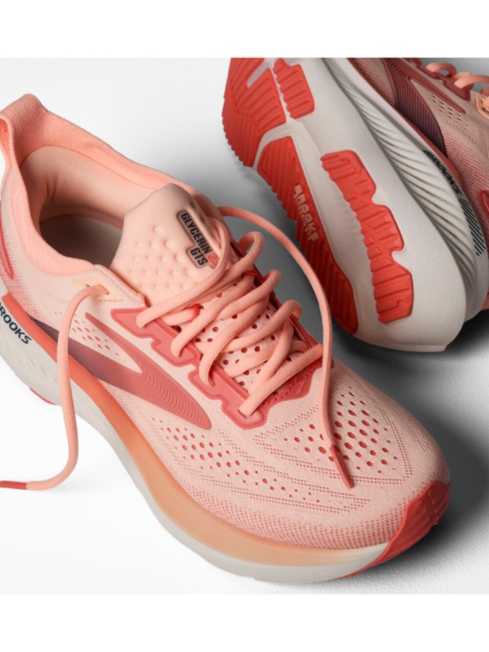 Brooks Women's Glycerin GTS 23 Running Shoe in Coral/Peach/Spellbound